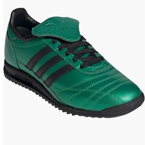 Adidas Metallic Green and Black Sneakers